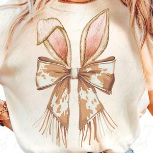 Bunny Ears Png,Coquette Bunny Png,Coquette Easter Png,easter vibes,bunny ears,coquette bow easter,cute bunny t-shirt,easter Cow bow rabbit