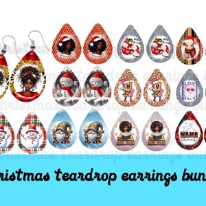 Christmas Teardrop Earring Bundle: Holiday PNG Designs (Digital Download)