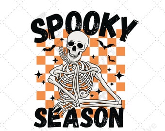Retro Halloween Skull PNG: Spooky Mama Shirt Design (Digital Download)