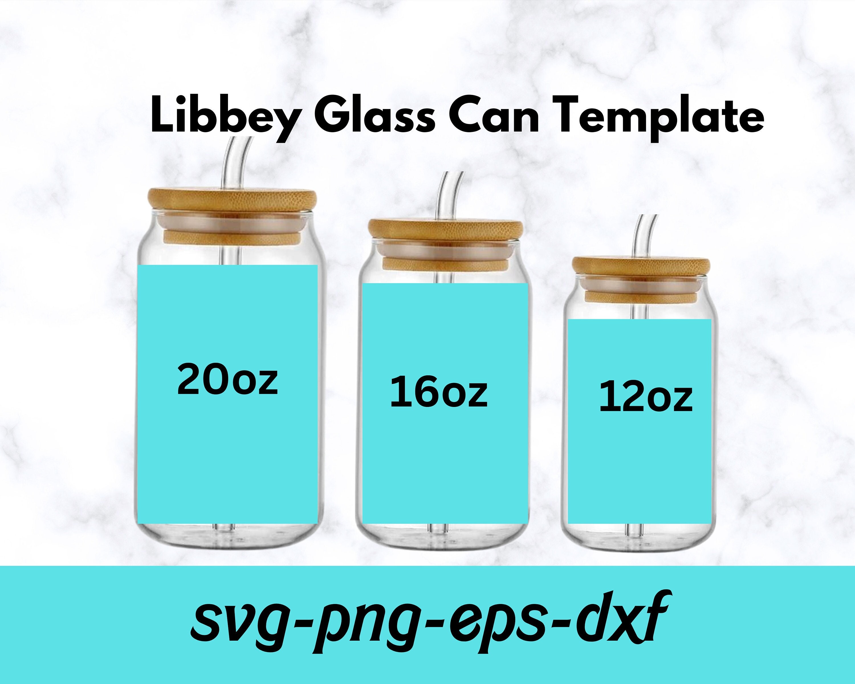 16oz & 20oz TEMPLATES for Libbey Glass Can Svg File for Cricut and ...