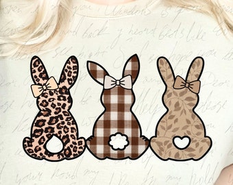Girly Easter leopard print Peep PNG trendy png Retro Easter bunny PNG Happy Easter Aesthetic Png,coquette groovy happy easter png western