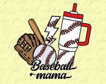 Trendy Baseball Mama PNG: Game Day Design (Digital Download)