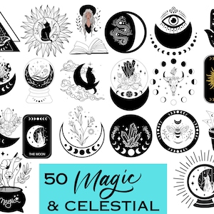 Magic and Celestial SVG bundle 50 designs