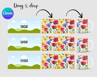 Canva Mug Template: Full Wrap Sublimation Design (Digital Download)