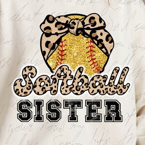 Laço de leopardo com glitter para softball PNG: Design de camisa para o dia do jogo (download digital)