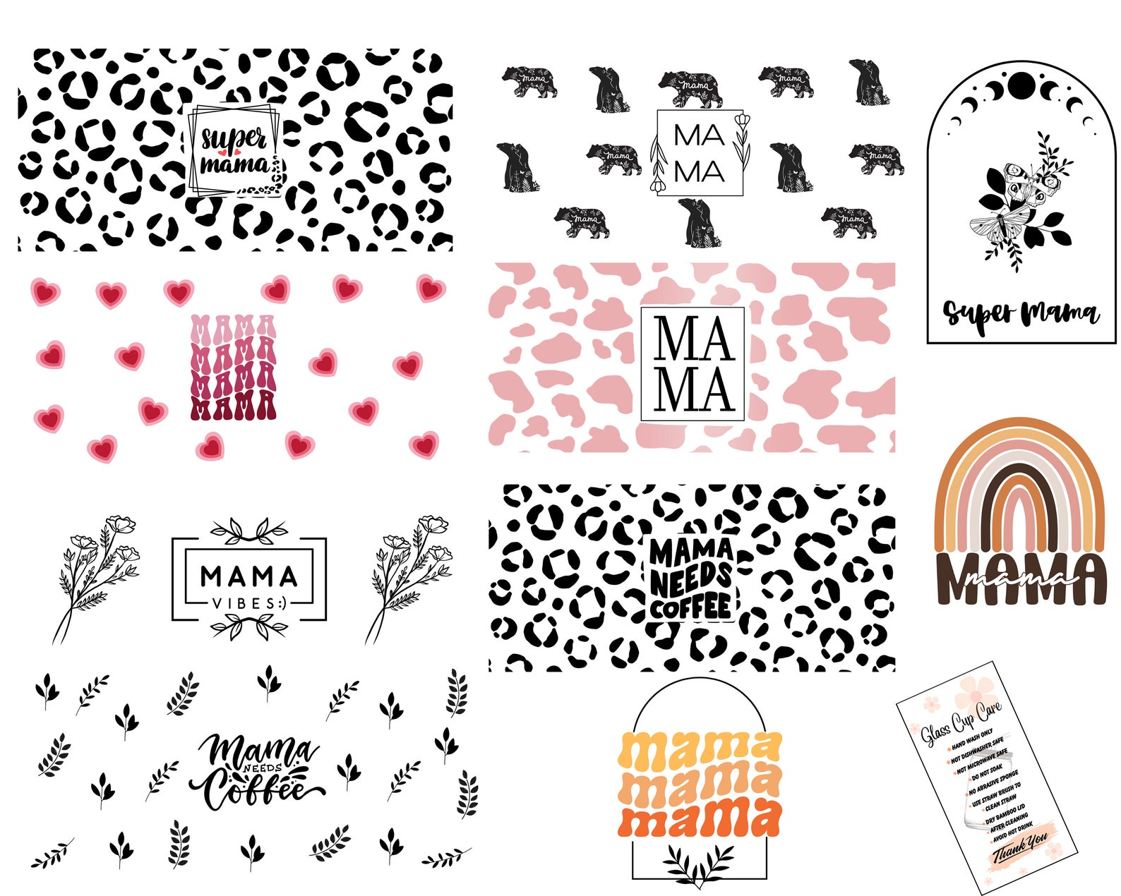 Mama Glass Can Svg Bundle Retro Mama Can Wrap Svg Mama Bear - Etsy Canada
