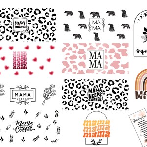 Mama Glass Can Svg Bundle, Retro Mama Can Wrap Svg, Mama Bear Svg, Mama Leopard Print Can Svg ...