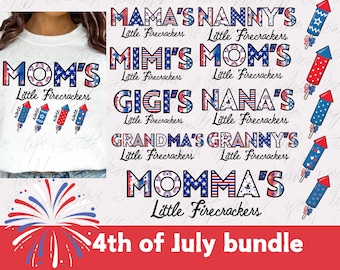 Anpassat mammas lilla fyrverkeri-PNG-paket: 4 juli-design (digital nedladdning)