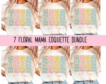 Floral Mama Coquette PNG Bundle: Pinselstrich-Design (Digitaler Download)