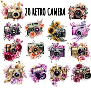 20 PNG Kamera Clipart: 20 PNG Retro Kamera Designs (Digitaler Download)