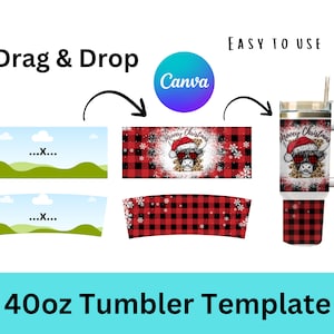40oz Tumbler Sublimation Template: Canva Tumbler Wrap (Digital Download)