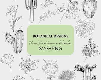 Botanical SVG Bundle: Floral Clipart, Leaves & Branches (Commercial Use)