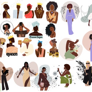 Afro Woman SVG Bundle: Black Queen Clipart (Commercial Use)