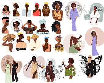 Afro Woman SVG Bundle: Black Queen Clipart (Commercial Use)