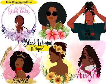 Afro Woman SVG Bundle: Black Queen Clipart (Commercial Use)