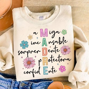 Spanish Mothers Day Png, Retro Madre Png Sublimation, Groovy Mama Png Shirt, Mother&#39;s Day Png, latina png, Sublimation Png, Retro Mama Png