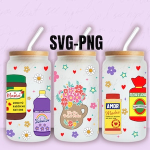 Mama 16oz Glasdosenverpackung: Muttertags-Design (SVG PNG)