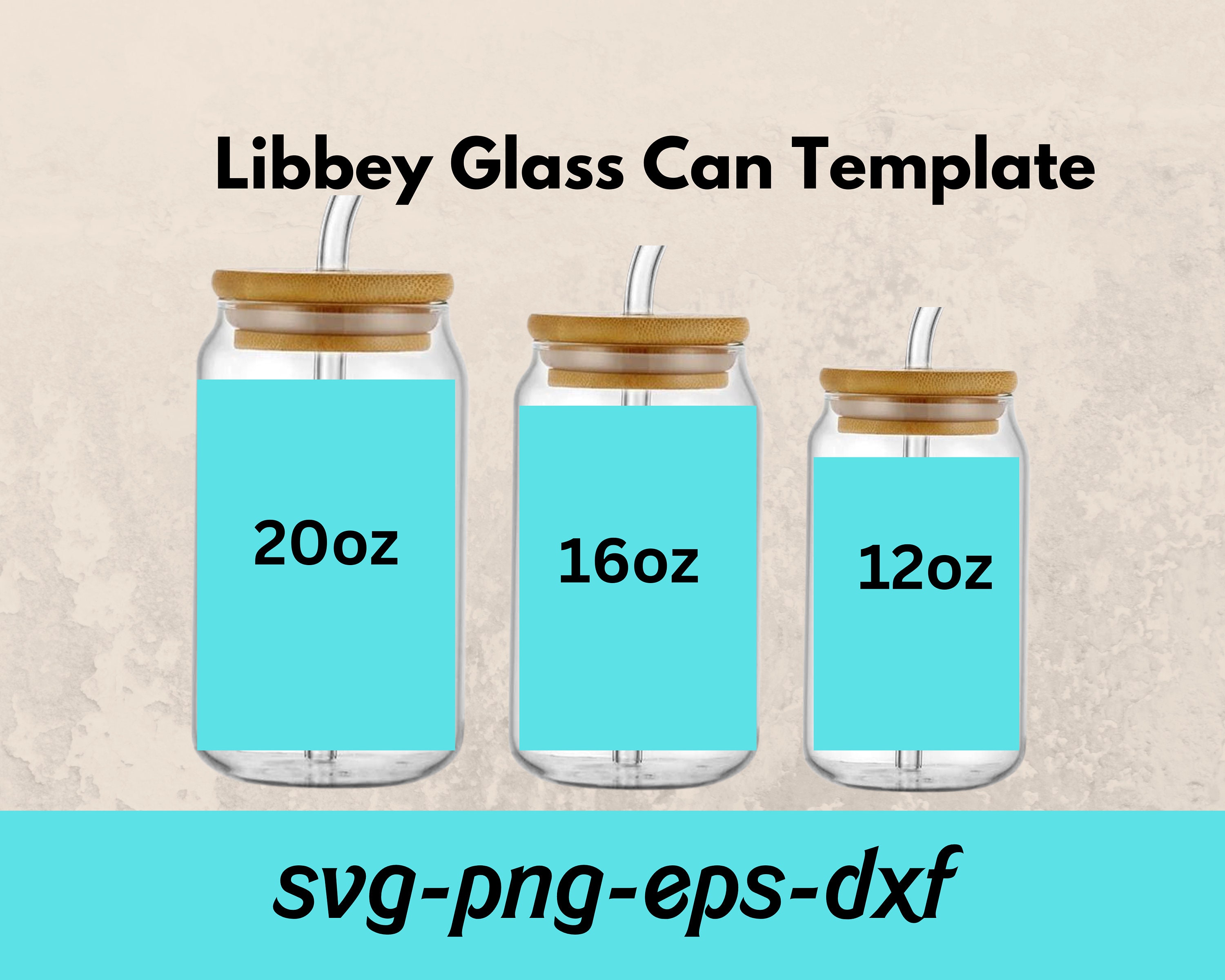 16oz & 20oz TEMPLATES for Libbey Glass Can Svg File for Cricut and ...