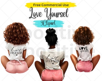 Love Yourself PNG: Girl Power Sublimation Designs (Digital Download)
