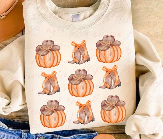 Howdy Pumpkin PNG: Western Fall Cowgirl Hat Design (Digital Download)