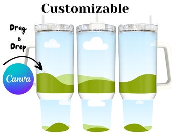 40oz Customizable Tumbler Mockup: Editable Canva Template (Digital Download)