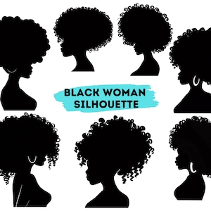 Afro Woman Silhouette PNG Bundle: Black History Graphics (Commercial Use)