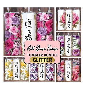 20+ Add your own text Tumbler Floral Add Your Name Tumbler Floral tumbler 20oz Skinny Tumbler Sublimation PNG Colorful Flowers Personalized