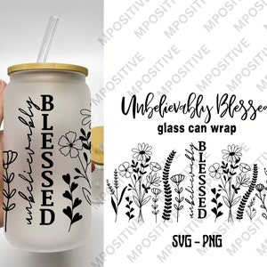 Blessed Libbey Glass Wrap SVG: Christian Beer Cup Cut File (Digital Download)