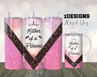Glitter Mama and Mini Tumbler Wrap Set: Mother & Daughter PNG (Digital Download)
