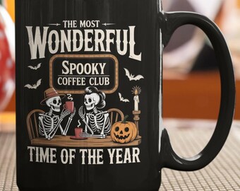 Spooky Coffee Mug, Halloween Gift, Skeleton Mug, Fall Decor, Fun Drinkware