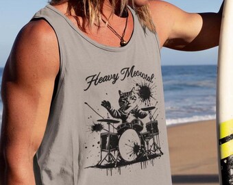 Purrfectly Rockin 'Meowtal Cat Tank Top - Lustiges Katzen Musik Tee