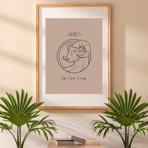 Astrology Printable Wall Art, Aries Printable Wall Art, Astrology Art, Boho Wall Art, Wall Prints, Wall Decor, Wall Art, Cute Wall Art