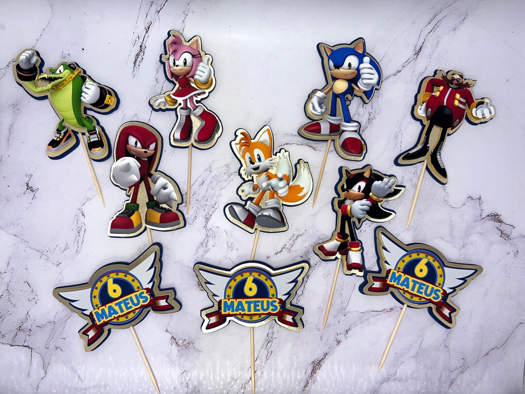 Sonic Cupcake Topper birthday Party Sonic Sonic Decorations Birthday