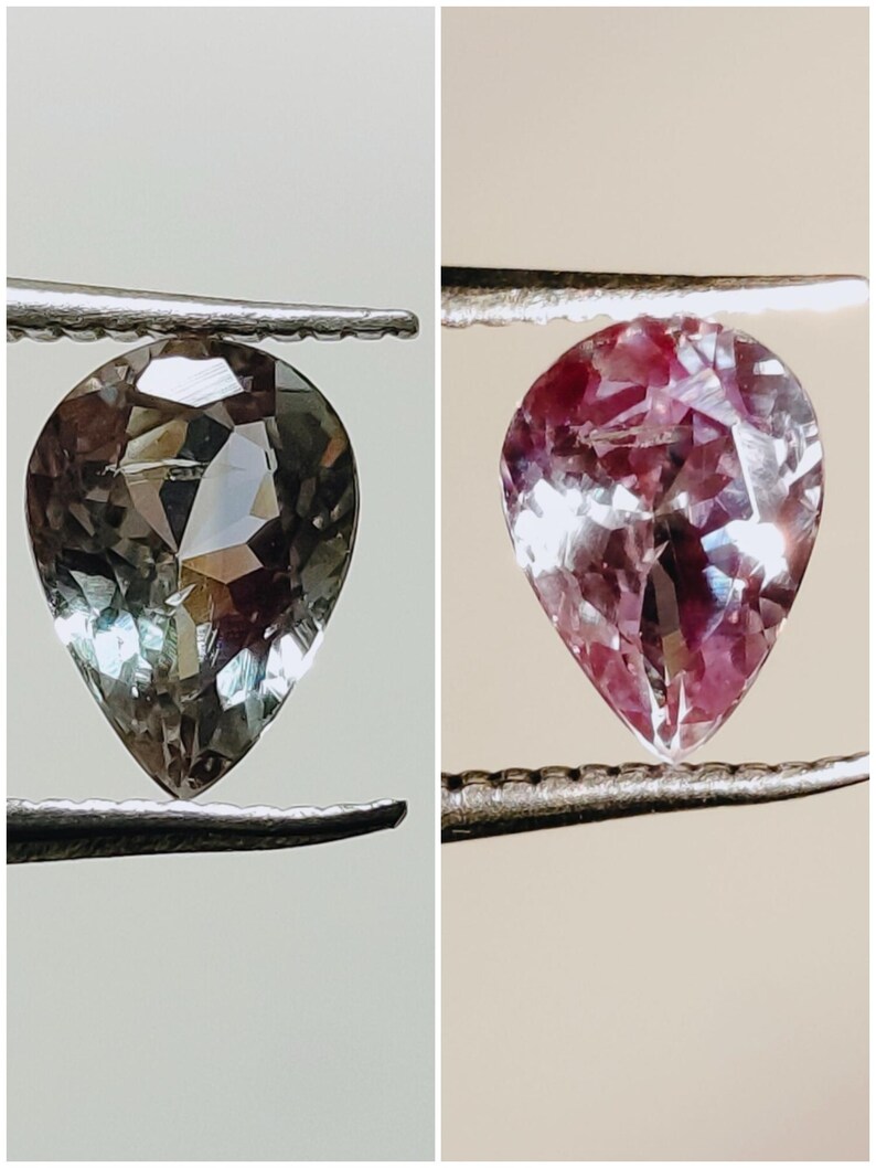 0.73 Ct Natural Alexandrite Loose Gemstone 6.8x4.9x3 Mm Pear Green ...