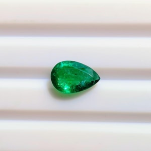 Sambia 100% Natürliche Smaragd Lose Edelstein 0,80 ct facettiert Pear Cut