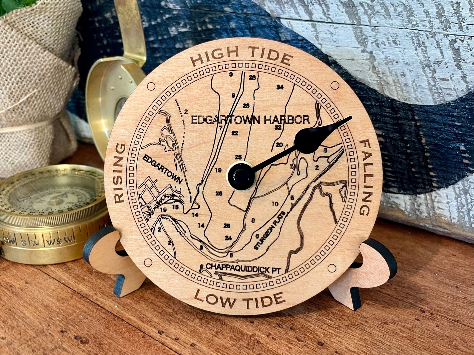 Edgartown MA Tide Clock martha's Vineyard Custom Hand Etsy