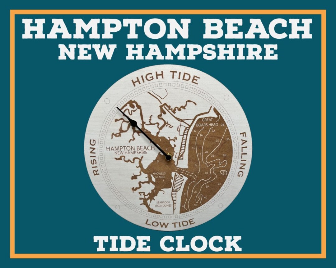 Hampton Beach Tide Clock Custom Hand Made, Stained or White Wash Gift
