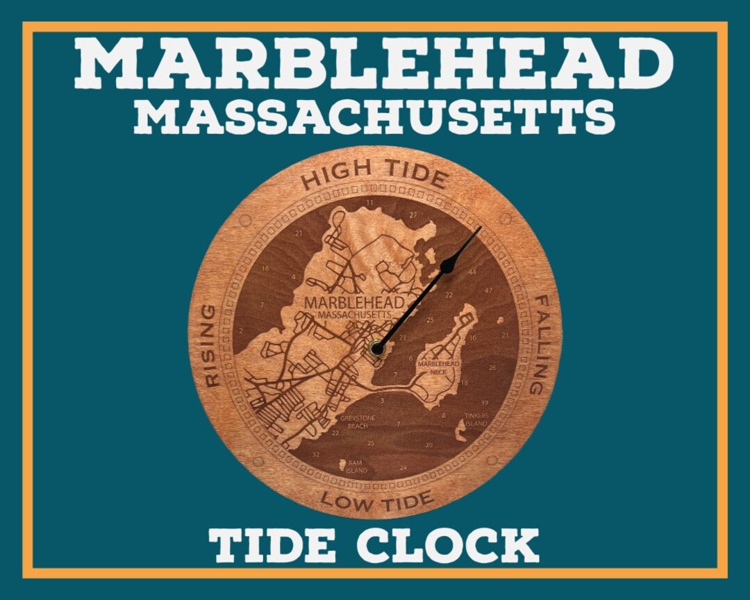 Marblehead Tide Clock Custom Hand Made, Stained or White Washgift for