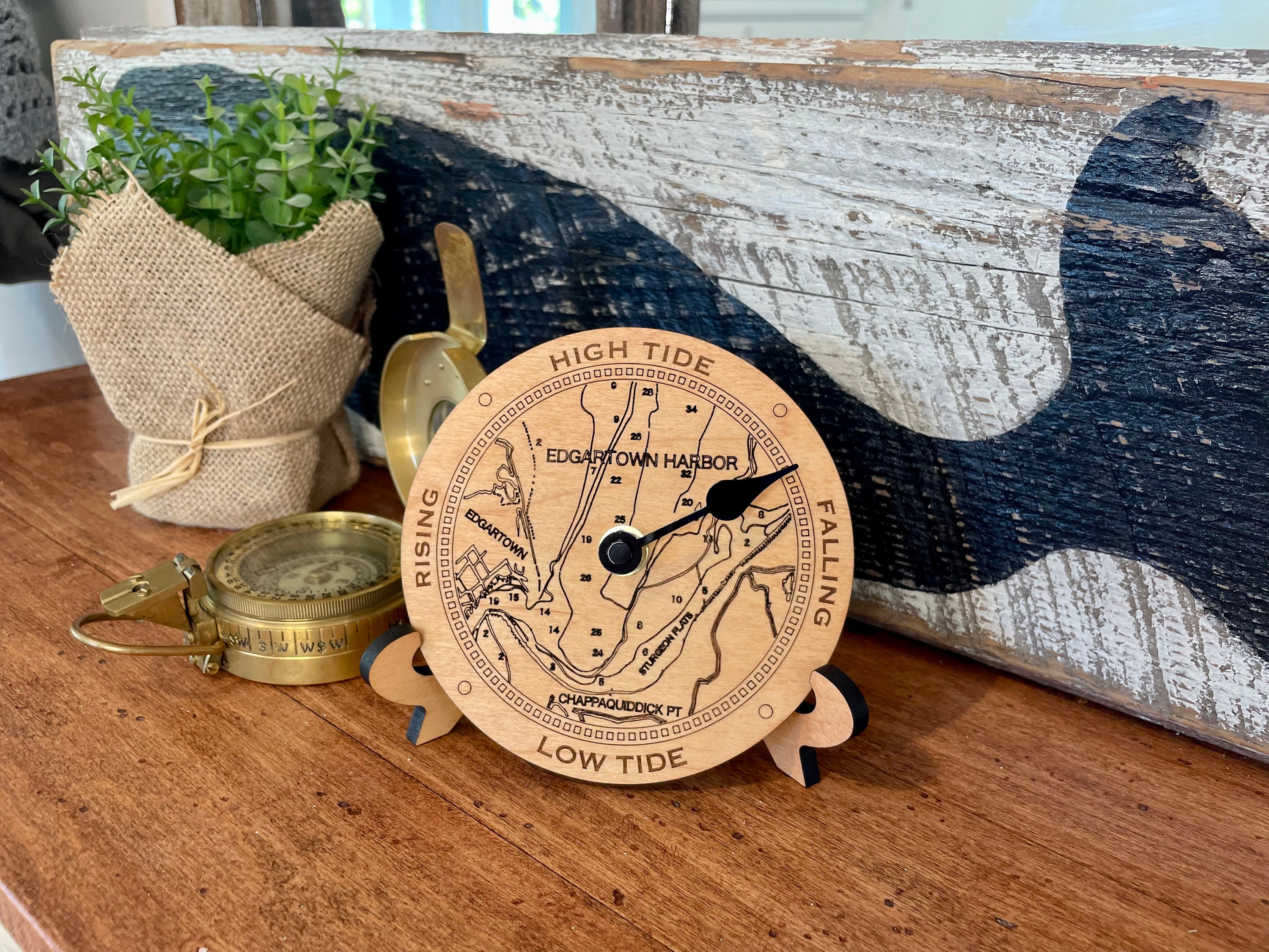 Edgartown, MA, Tide Clock (martha's Vineyard) Custom Hand Made