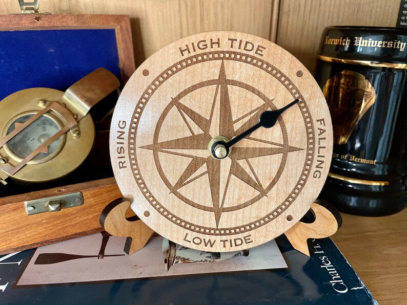 Nautical Star Tide Clock Custom Nautical Desktop Tideclock Etsy