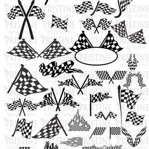 Checkered Flags/Flames Digital Png\Svg Bundle 50+Designs
