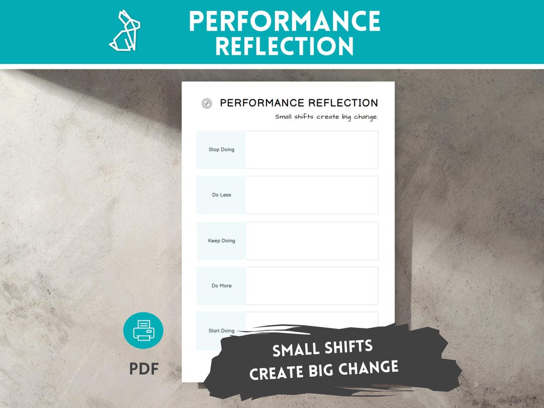 Self Reflection Worksheet: Performance Review, Employee Growth (PDF ...