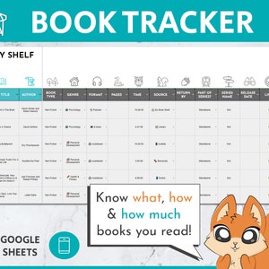 Reading Tracker Google Sheets Template | Reading Log | Reading Journal | Book Lover Gift | Readings | Read Read Read | To Be Read