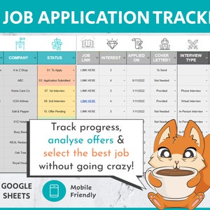 Job Application Tracker | Digital & Editable Google Sheets | Job Application Template | Job Search Tracker | Job Application Spreadsheet