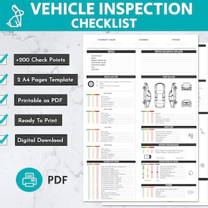 PDF Lista de verificación de inspección de vehículos de más de 200 puntos / Reparación de automóviles / Seguridad del automóvil / Mantenimiento de vehículos / Reparación de automóviles / Inspección de automóviles / Inspección de automóviles