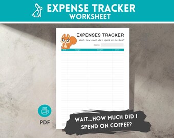 Funny Expenses Tracker PDF: Coffee Lover's Budget Printable