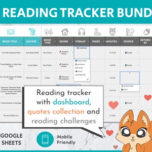 Reading Tracker Bundle Google Sheets| Reading Journal | Reading Log ...