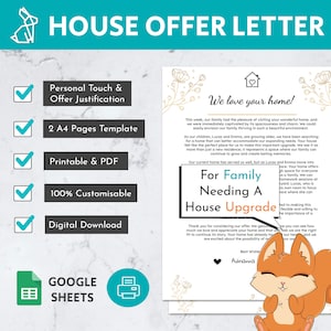 Home Offer Letter Template For Family House Upgrade | House Offer Letter | House Buying Letter | Home Letter | Home Buyer Offer Letter