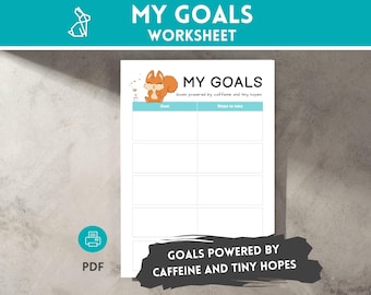 My Goals PDF worksheet | Goals powered by caffeine | Personal Development | Goal Setting