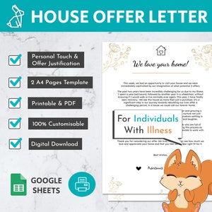 Home Offer Letter Template For Individuals With Illness | House Offer Letter | House Buying Letter | Home Letter | Home Buyer Offer Letter